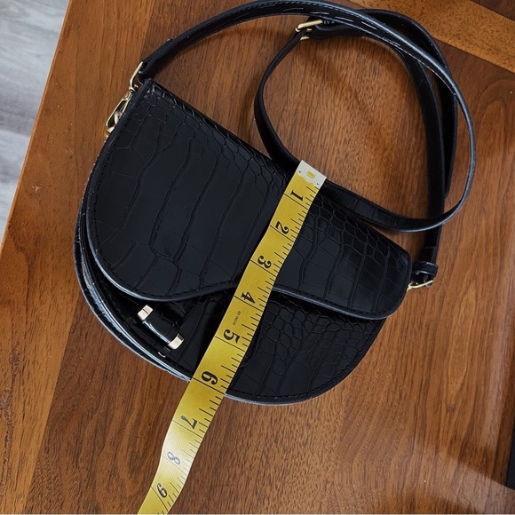 BLACK CROC TEXTURED SADDLE BAG #0261 - Picture 8 of 12